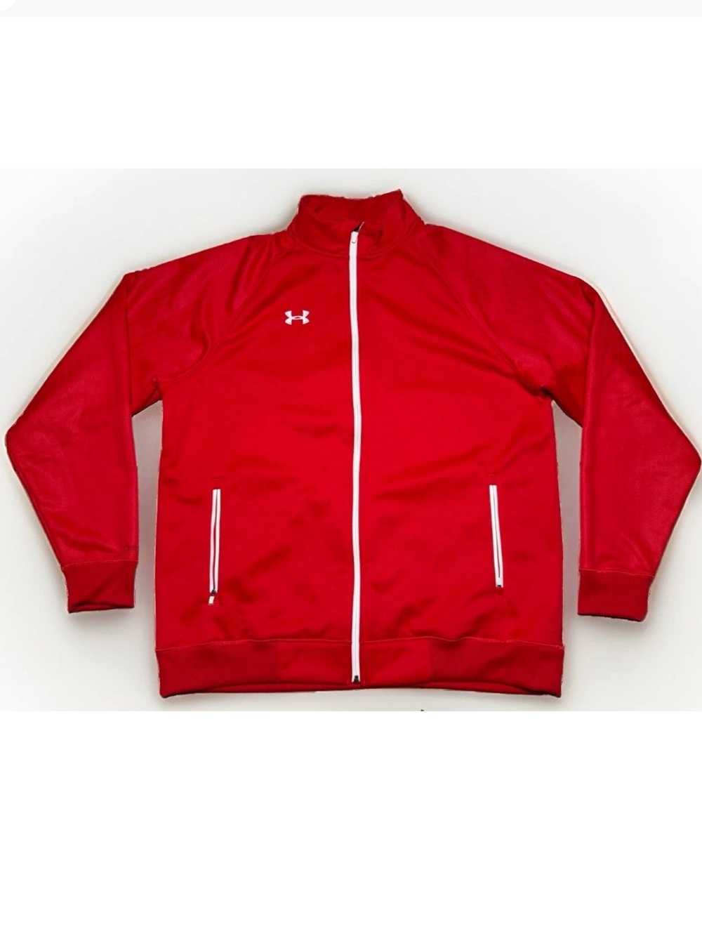 Under Armour Full Zip Track Jacket Loose Fit Men's Large - Red